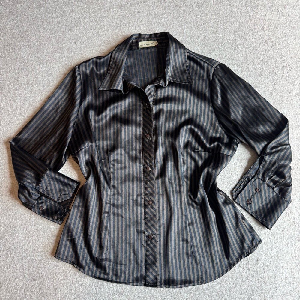 Striped Black Button Down Shirt